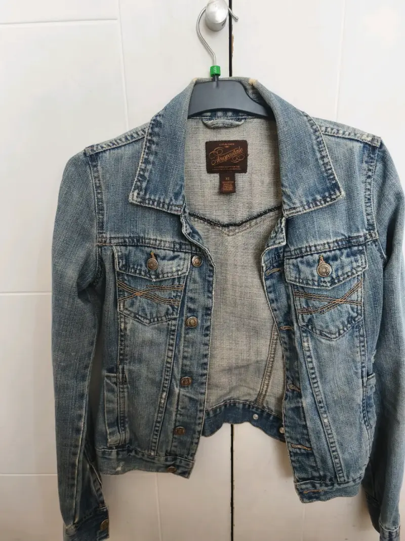 Chaqueta de mezclilla azul para mujer - 1