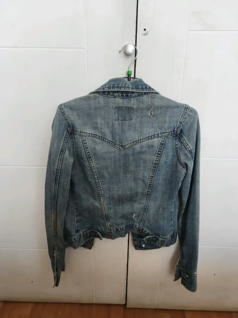 Chaqueta de mezclilla azul para mujer - 2