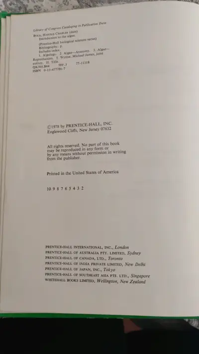 Libro 'Introduction to the Algae' de Harold C. Bold - miniatura 2