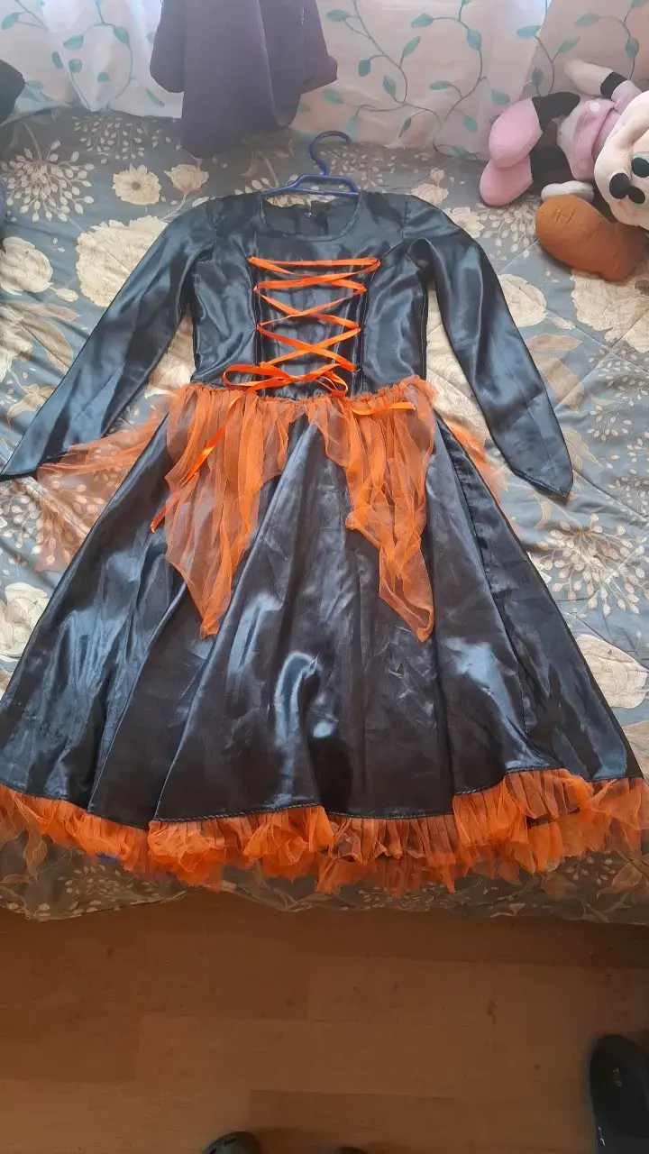 Disfraz de bruja para Halloween negro y naranja - 1