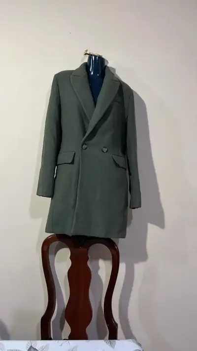 Abrigo largo gris para mujer - miniatura 1