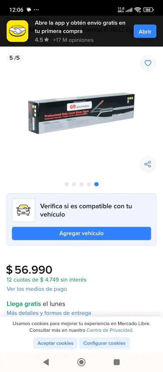 Bomba Manual Samoa 0.45 L para Combustible - 2