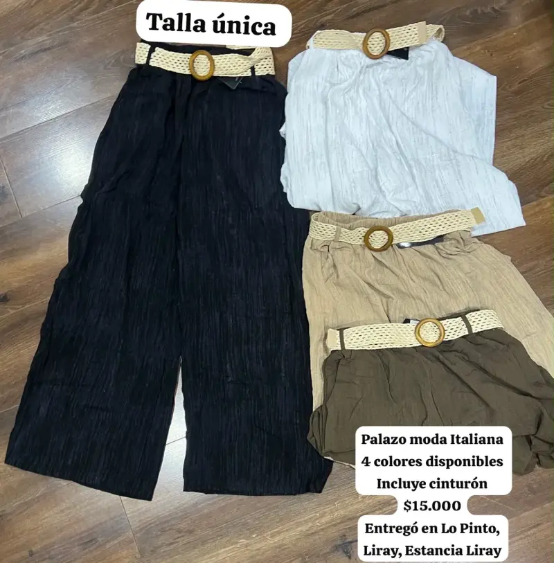 Pantalones palazzo moda italiana con cinturón