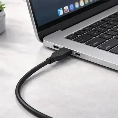 Cable USB a USB-C Negro de Alta Velocidad - miniatura 2