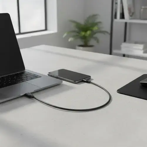 Cable USB a USB-C Negro de Alta Velocidad - 3
