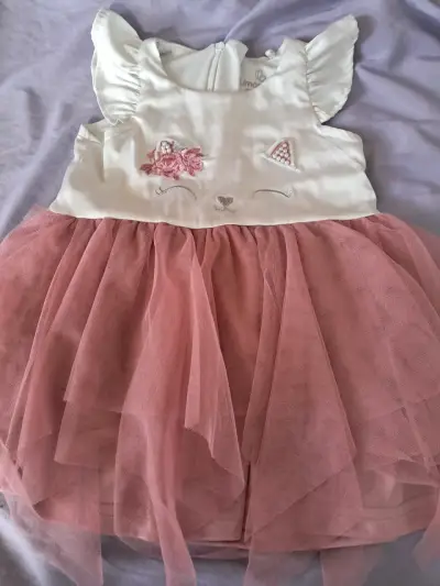 Vestido de niña Limonada con diseño de gatito - miniatura 1