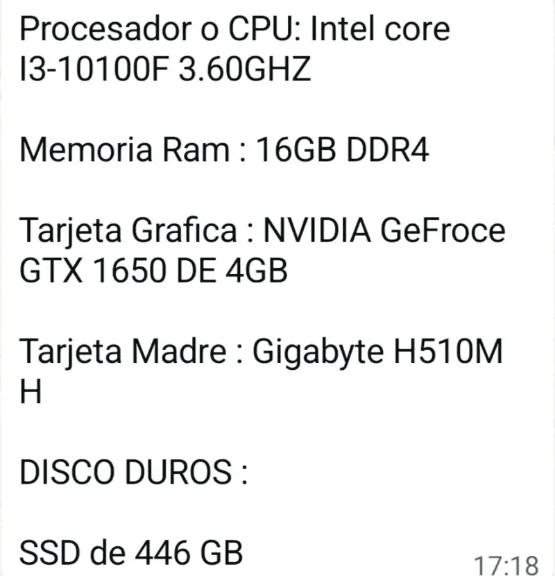 PC de Escritorio Gigabyte con Intel Core i3 y GTX 1650 - 2