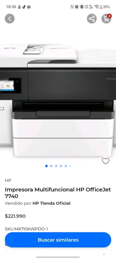 Impresora Multifuncional HP OfficeJet 7740 - miniatura 1
