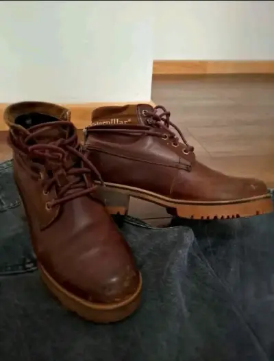 Botas de cuero marrón Caterpillar - miniatura 1