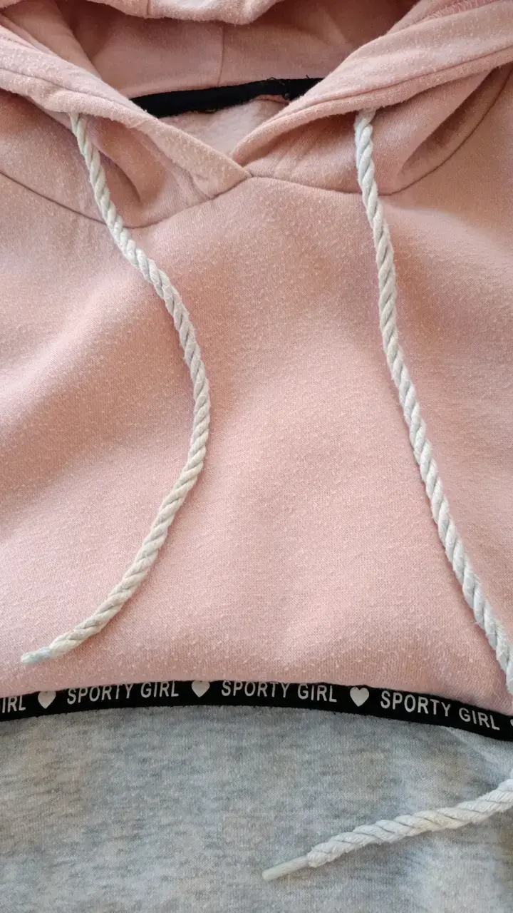 Polerón con capucha Sporty Girl rosa y gris - 2