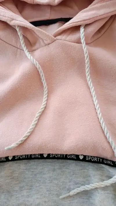 Polerón con capucha Sporty Girl rosa y gris - miniatura 2
