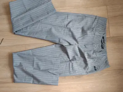 Pantalones de vestir a rayas grises Ellis - miniatura 1