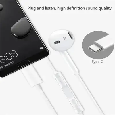 Auriculares Huawei con conector USB-C blancos - miniatura 3