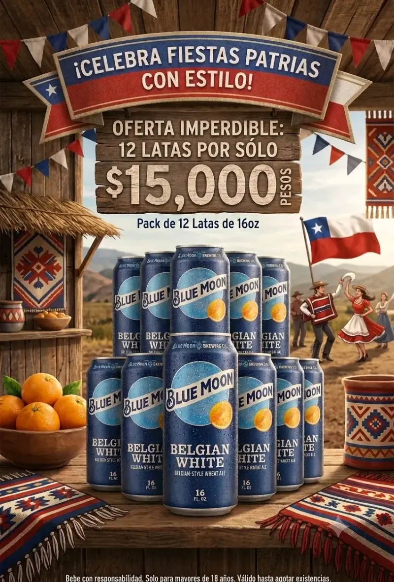 Pack de 12 Latas Blue Moon Belgian White 16oz