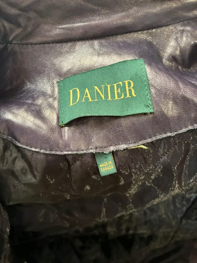 Abrigo de cuero negro Danier para mujer - 4