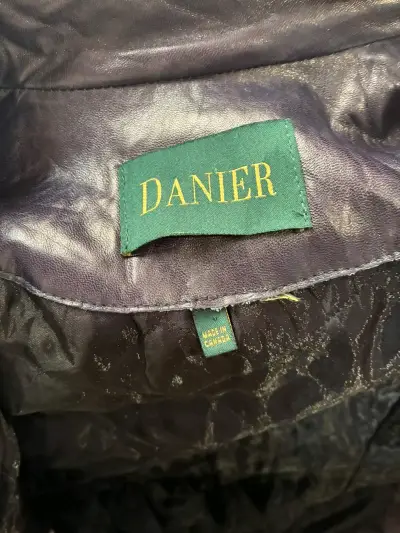 Abrigo de cuero negro Danier para mujer - miniatura 4