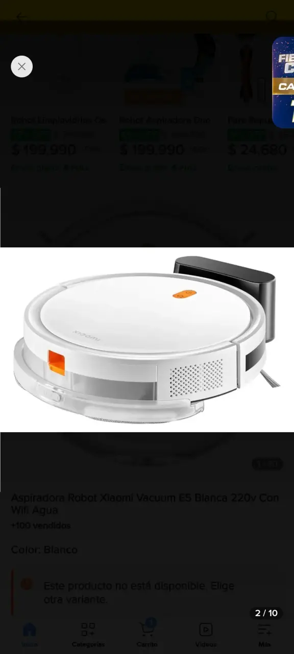 Aspiradora Robot Xiaomi Vacuum E5 Blanca con WiFi - 1