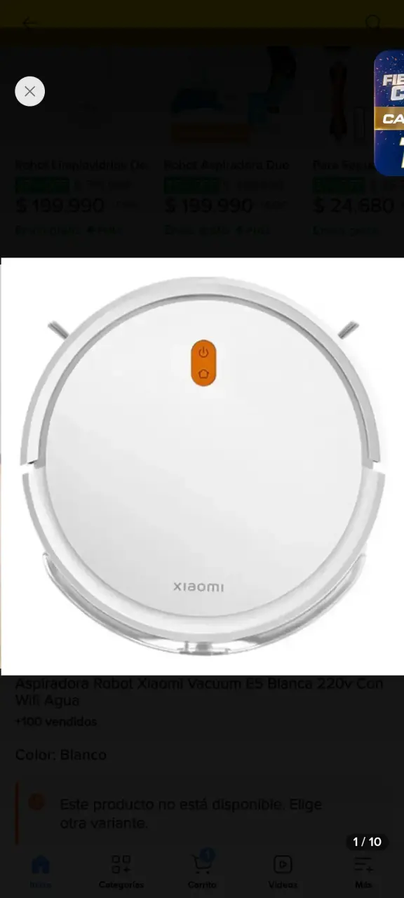 Aspiradora Robot Xiaomi Vacuum E5 Blanca con WiFi - 2