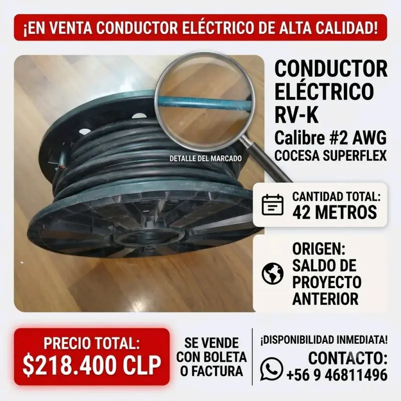 Conductor Eléctrico RV-K #2 AWG. 42 m