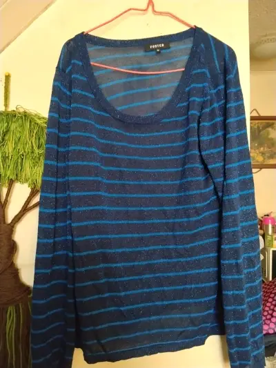 Polera de rayas azul Foster talla M - miniatura 2