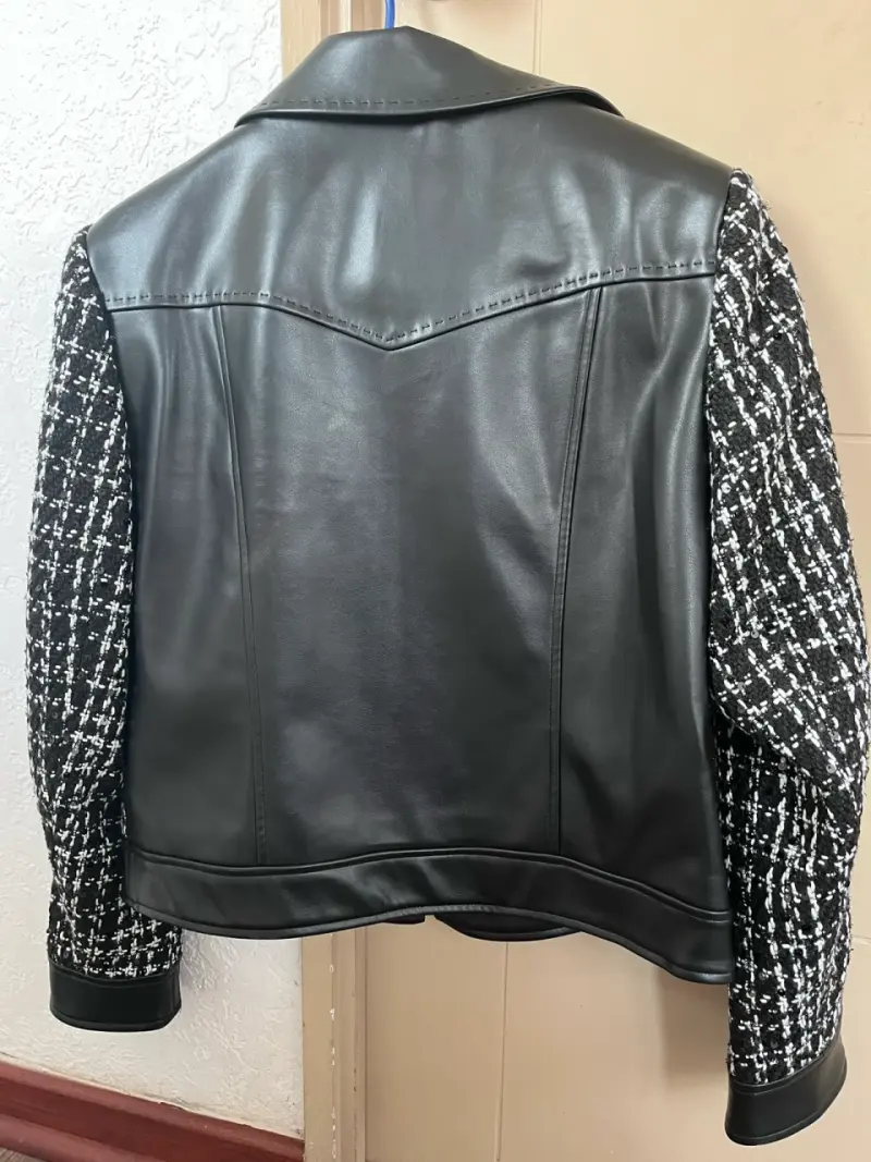 Chaqueta de cuero y tweed Lio-Lô para mujer - 3