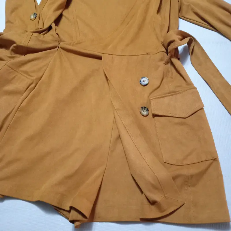 Abrigo Zara mostaza con cinturón  para mujer - 3