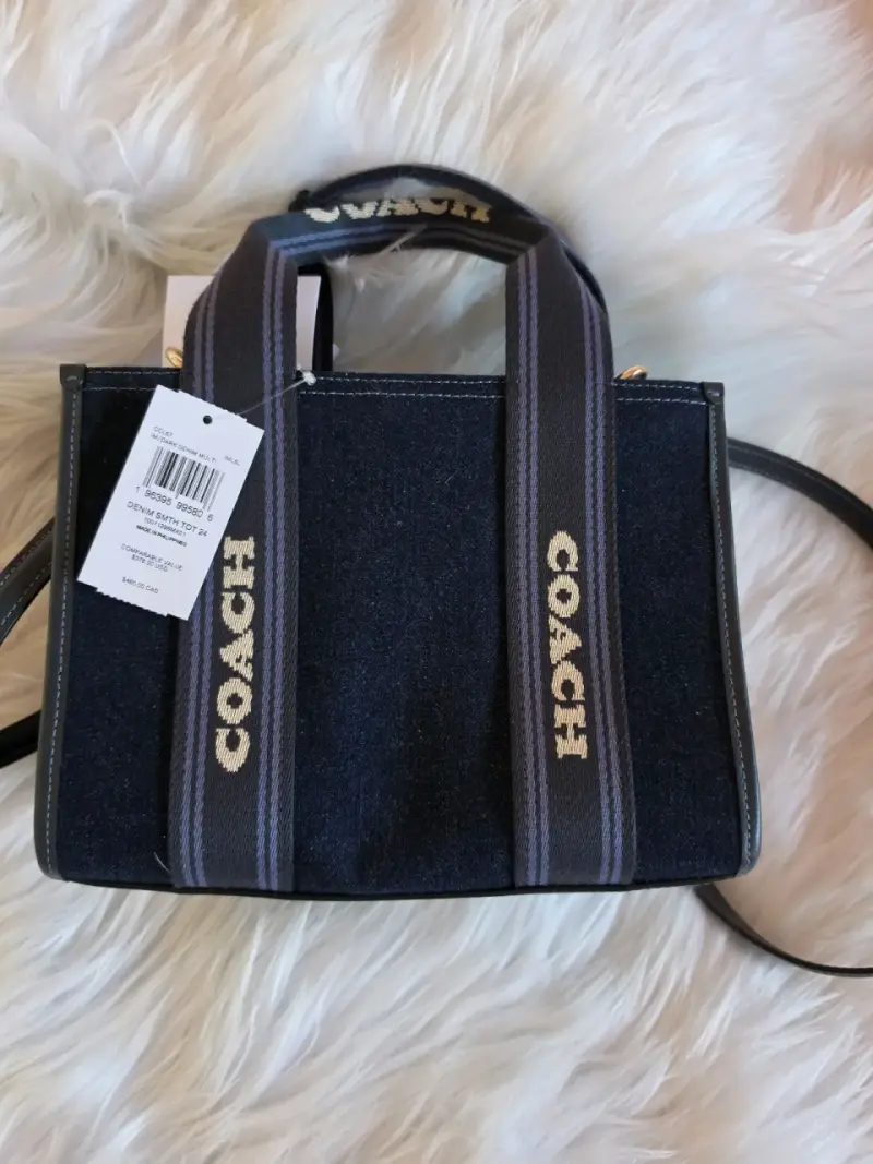 Bolso de mano Coach denim azul - 3