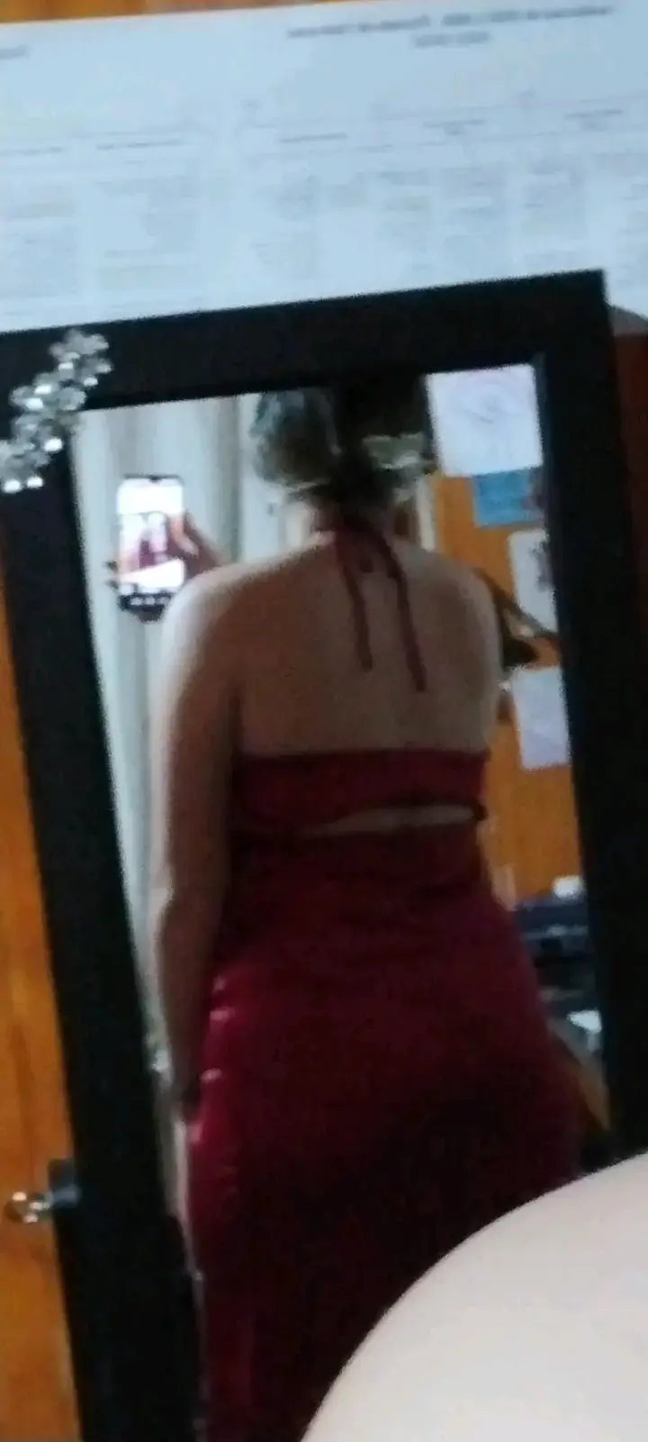 Vestido largo rojo con abertura lateral - 5