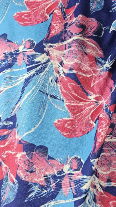Vestido corto floral azul y rosa - miniatura 3