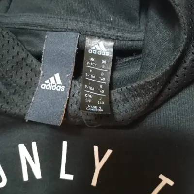 Polerón con capucha negro Adidas para niño - miniatura 3