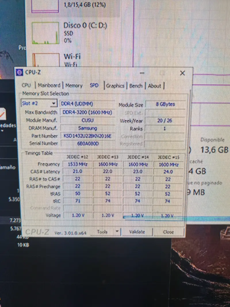 RAM DDR4 2x8GB CUSU 3200MHz - 4