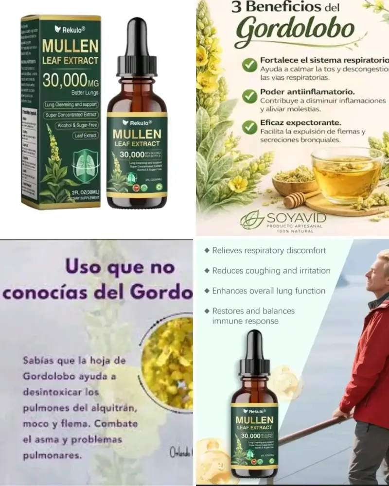 Extracto de Hoja de Gordolobo 30,000 mg Rekulo