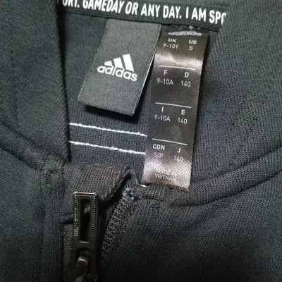 Polerón con capucha negro Adidas para niños - miniatura 3