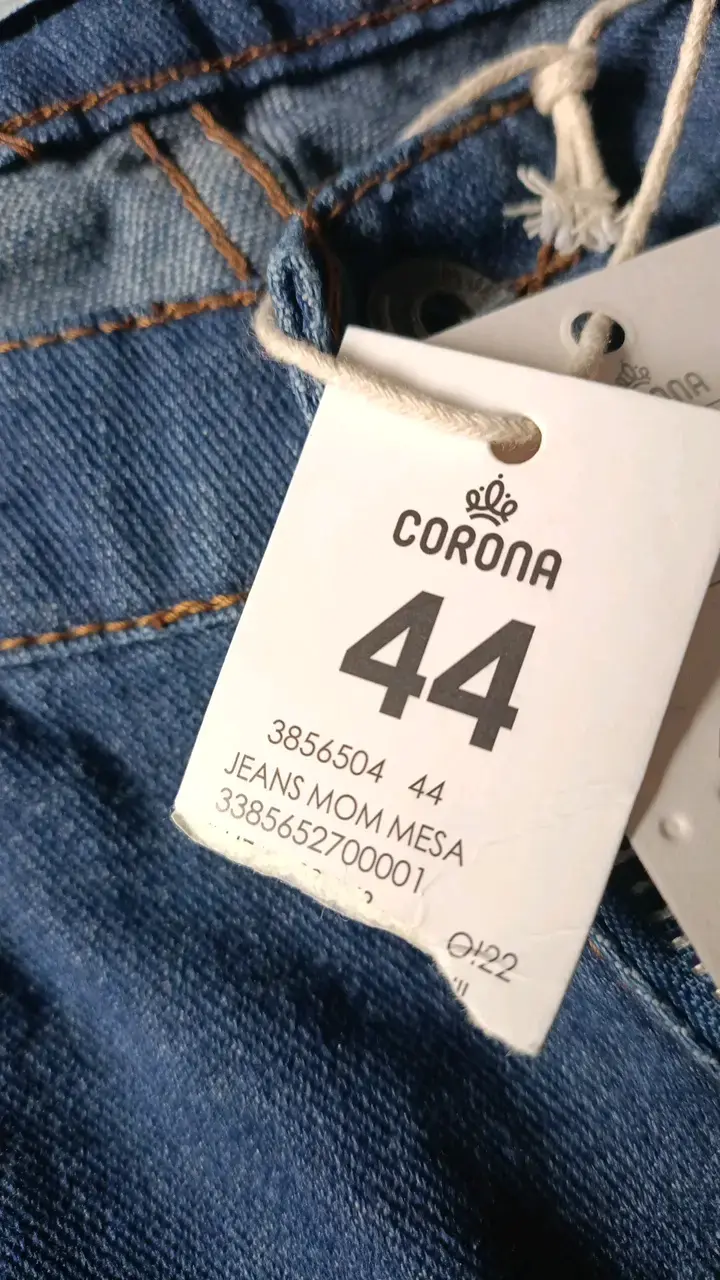 Jeans Mom Talla 44 Azul Marca Corona - 2