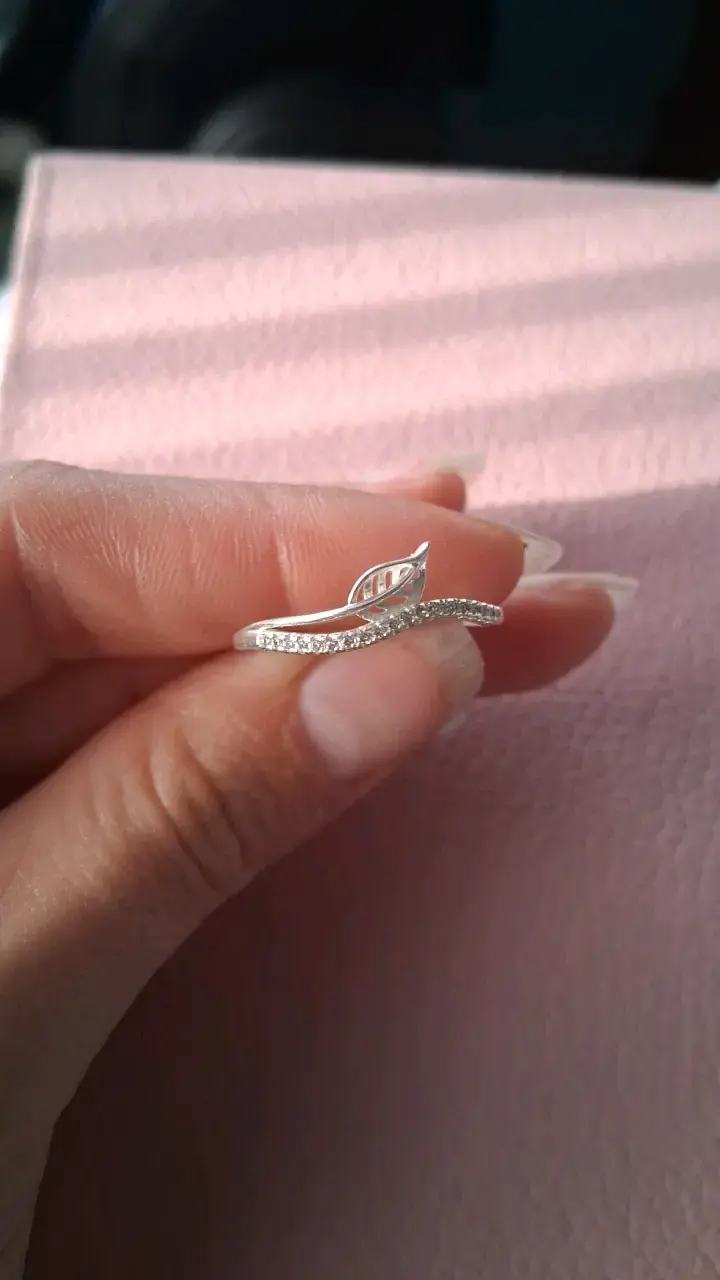 Anillo de plata con diseño de hoja - 2