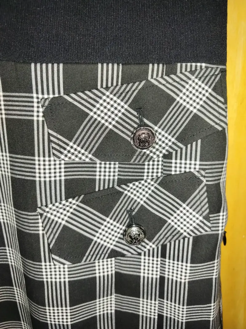Vestido negro con diseño a cuadros Vero Moda - 3