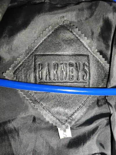 Abrigo de cuero negro para hombre Barneys - miniatura 3