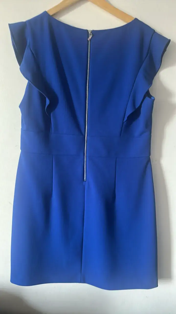 Vestido azul con volantes para mujer - 2