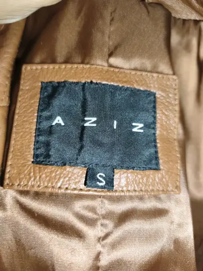 Chaqueta de cuero marrón para mujer - miniatura 3