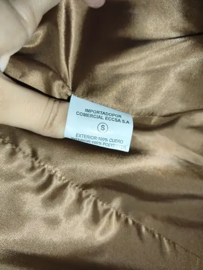 Chaqueta de cuero marrón para mujer - miniatura 4