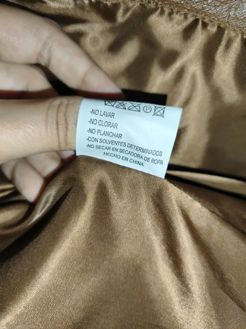Chaqueta de cuero marrón para mujer - 5