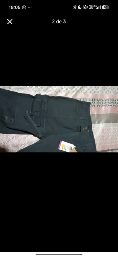 Pantalones cargo negros para hombre - miniatura 2