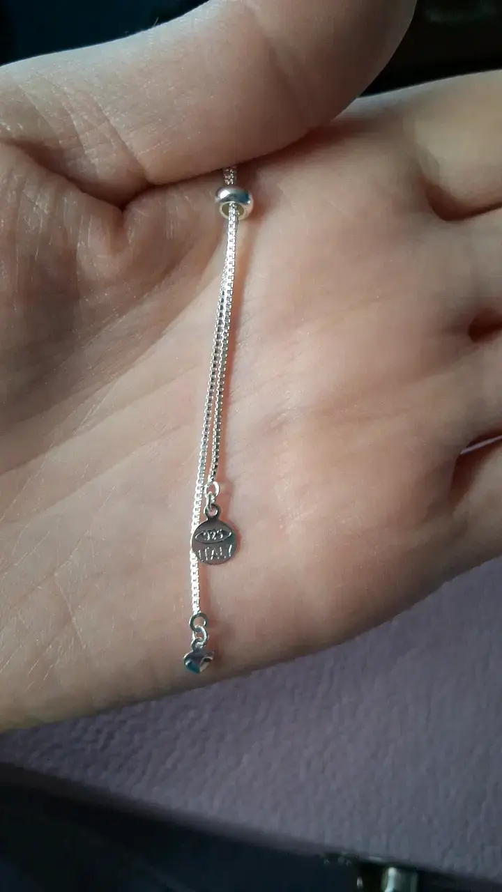 Pulsera de plata con dije de flor brillante - 5