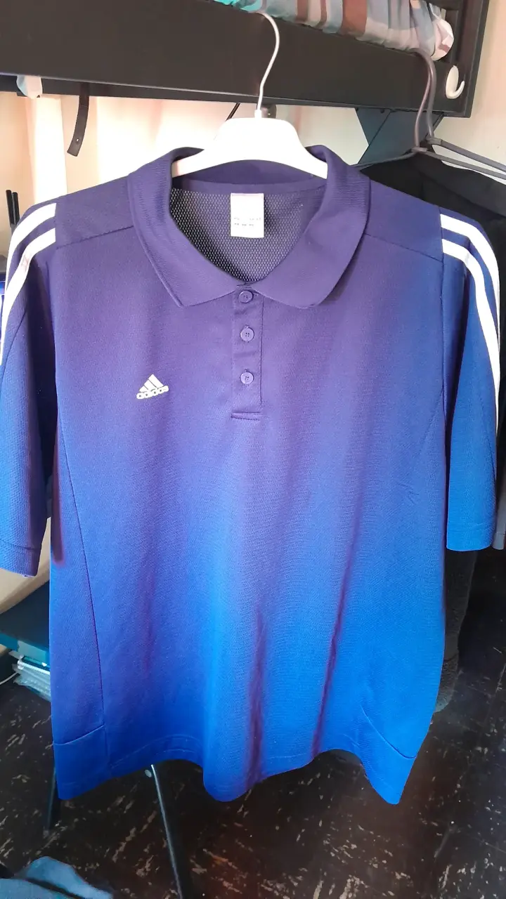 Polera Polo Adidas Azul Hombre - 1