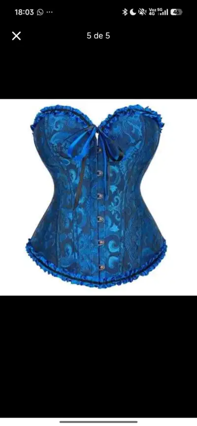 Corset azul con diseño floral elegante - miniatura 1