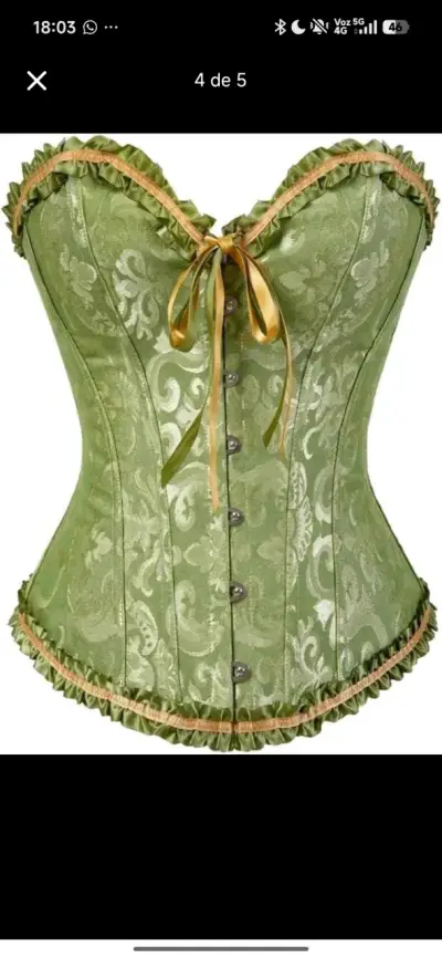 Corset verde con diseño floral elegante - miniatura 1