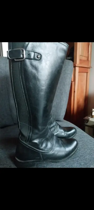 Botas de cuero negras para mujer - miniatura 3