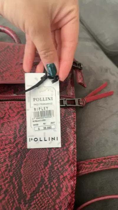Mochila de cuero sintético roja con diseño de serpiente - miniatura 5