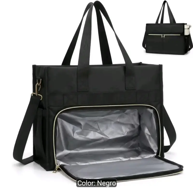 Bolso térmico negro para picnic y viajes
