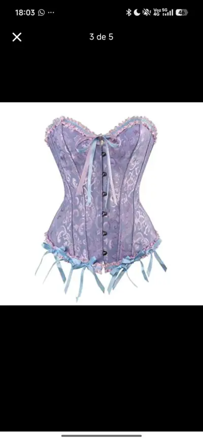 Corset morado con encaje y lazos - miniatura 1